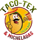 Taco-Tex and Micheladas logo top