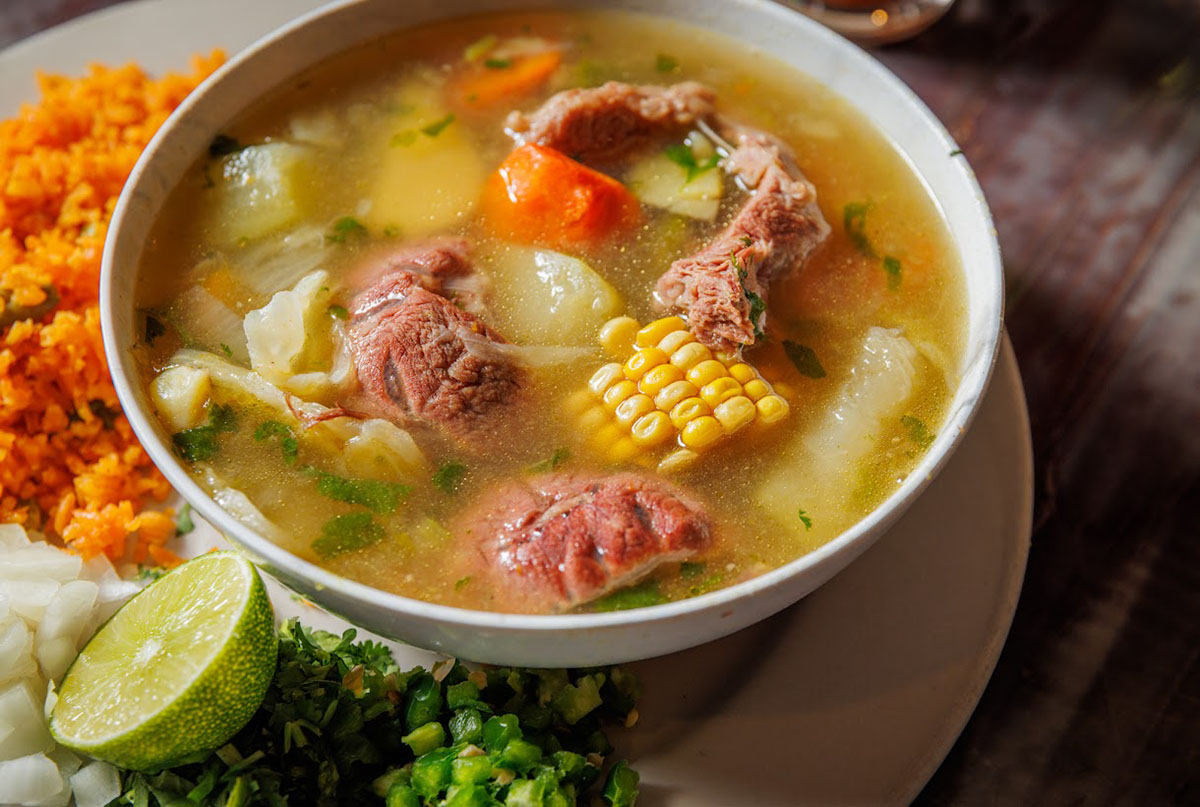Mexican beef soup bowl