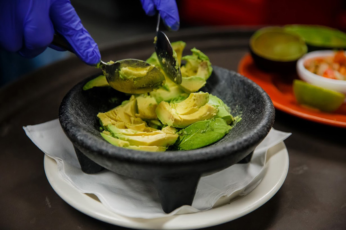 Chef preparing avocado
