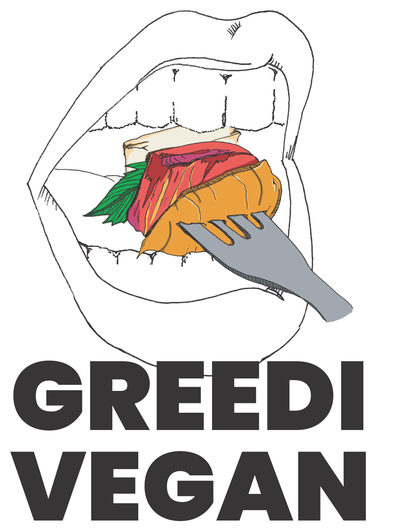 Greedi Vegan logo scroll