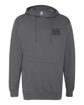 Dark gray hooded sweatshirt front