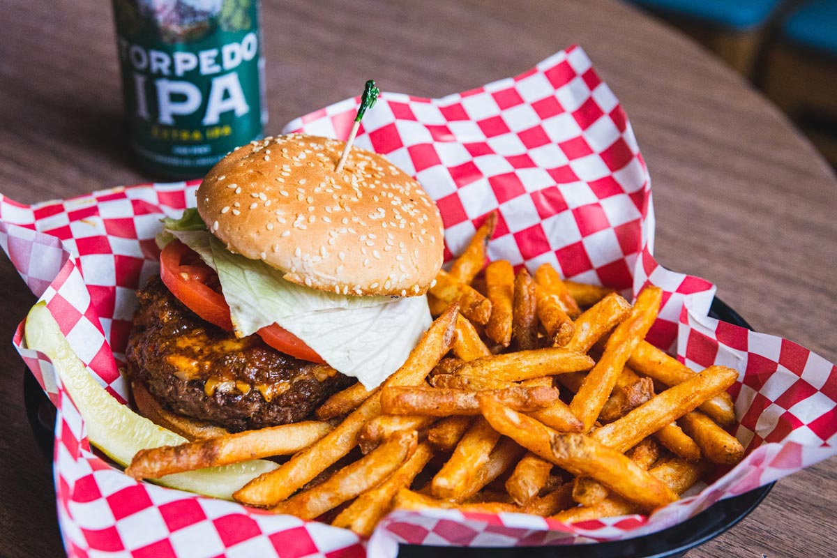 Burger and fries