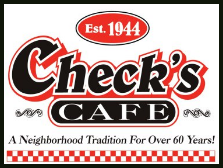 Check's Cafe logo scroll