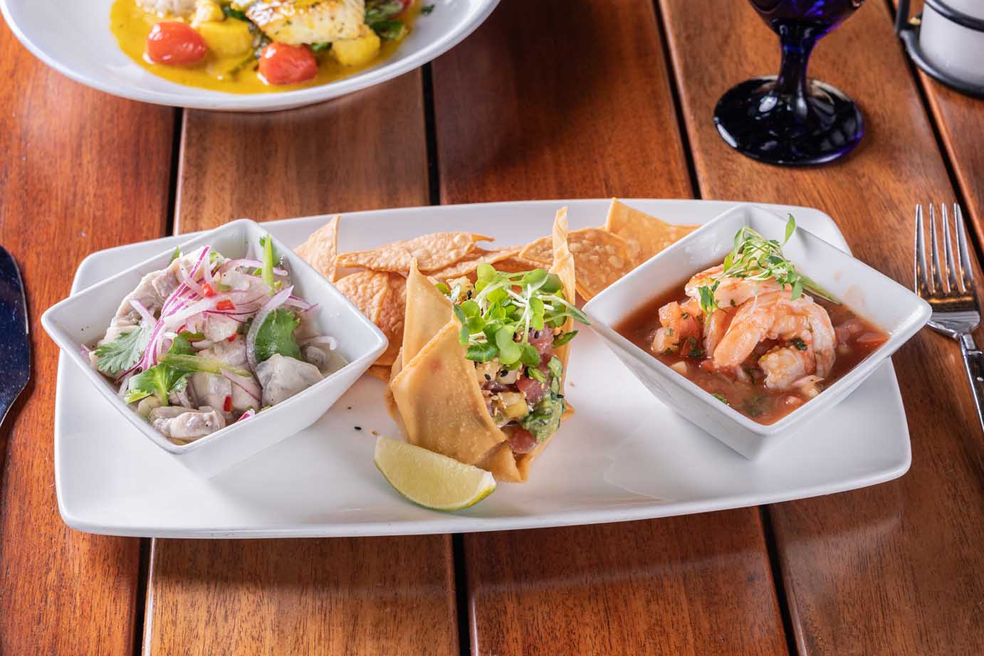 Ceviche sampler