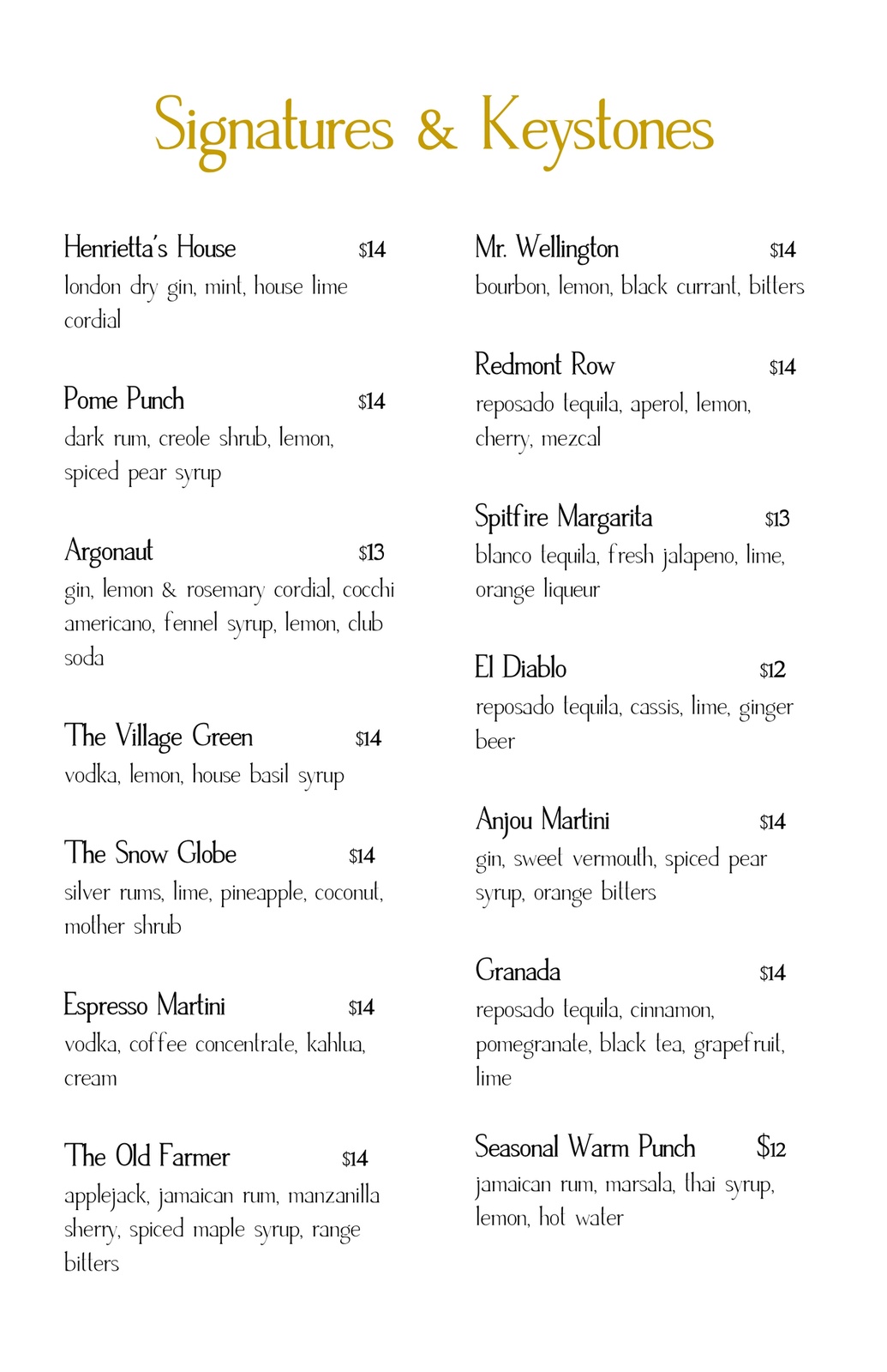 Cocktails/Wines page 1