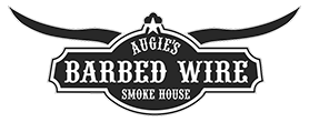 Augie's Barbed Wire Smokehouse logo scroll