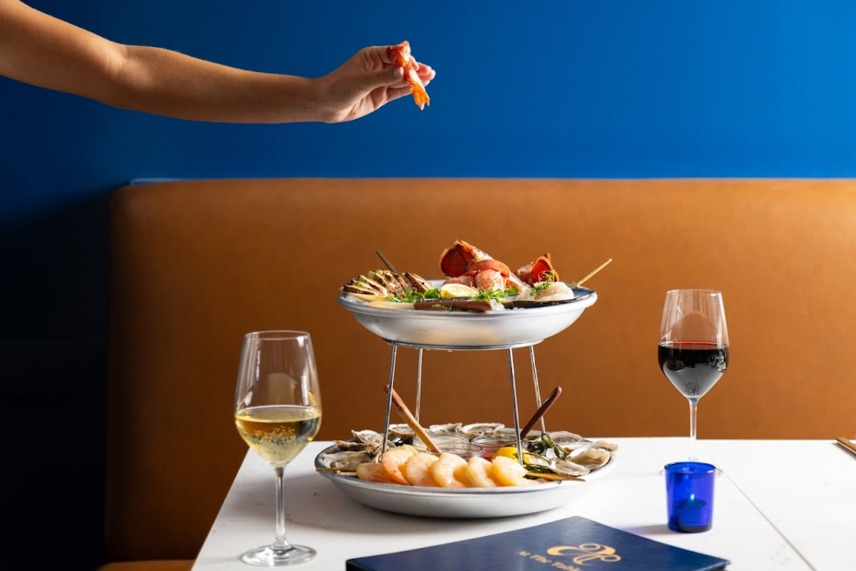 Seafood Tower & Wine  Oysters