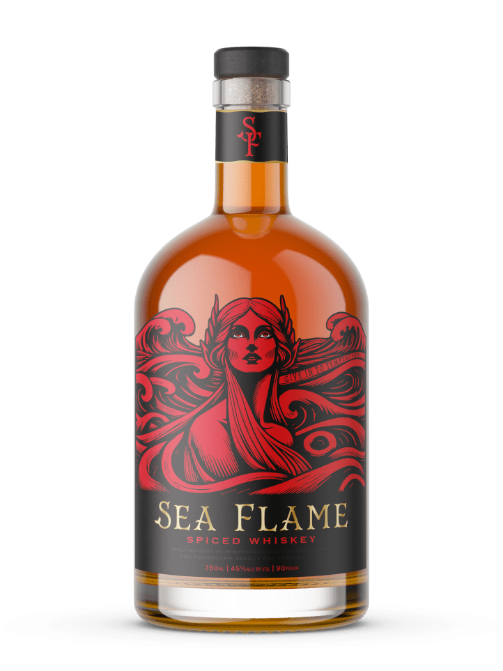 SEA FLAME SPICED WHISKEY bottle