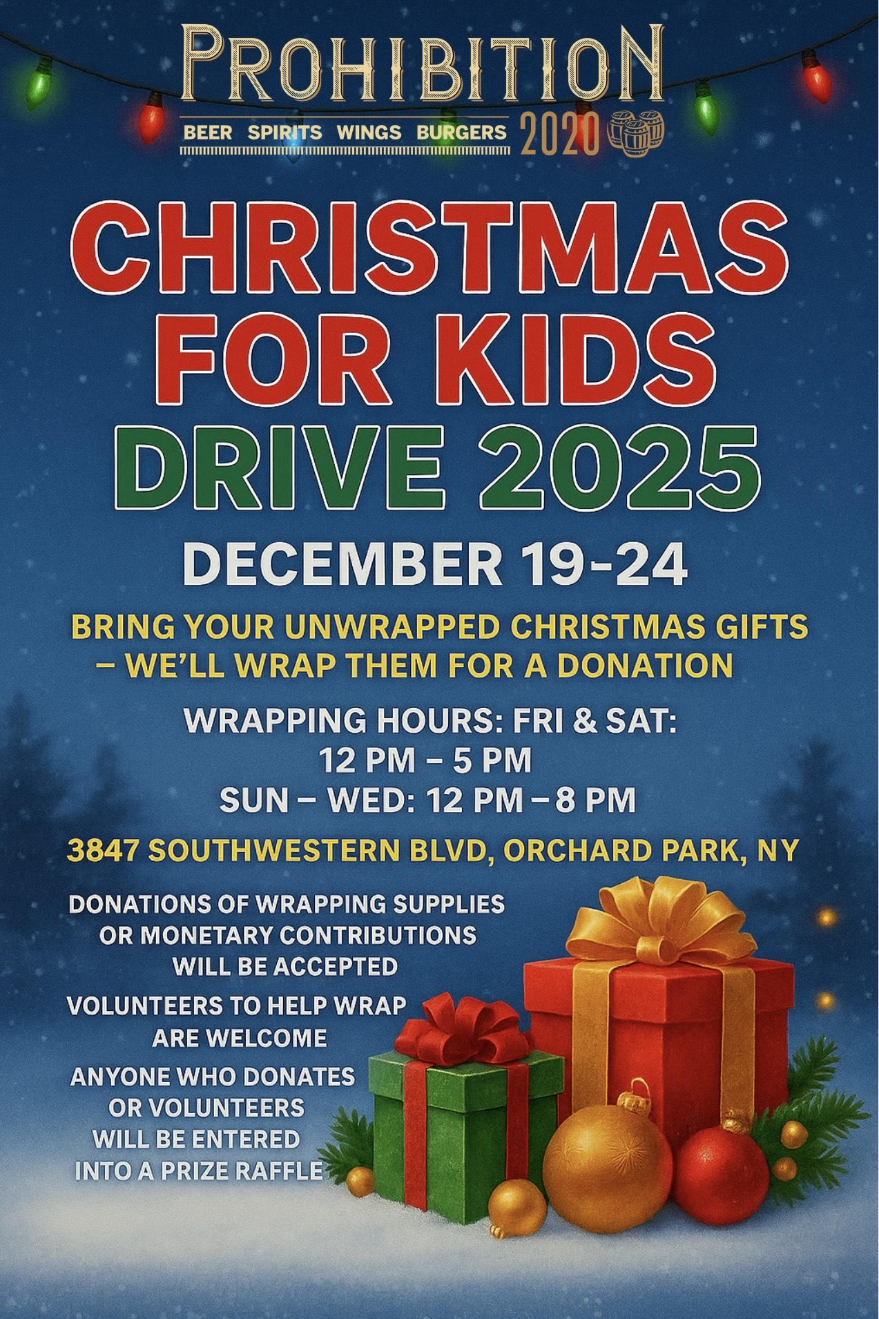 Prohibition - Christmas For Kids Drive 2025