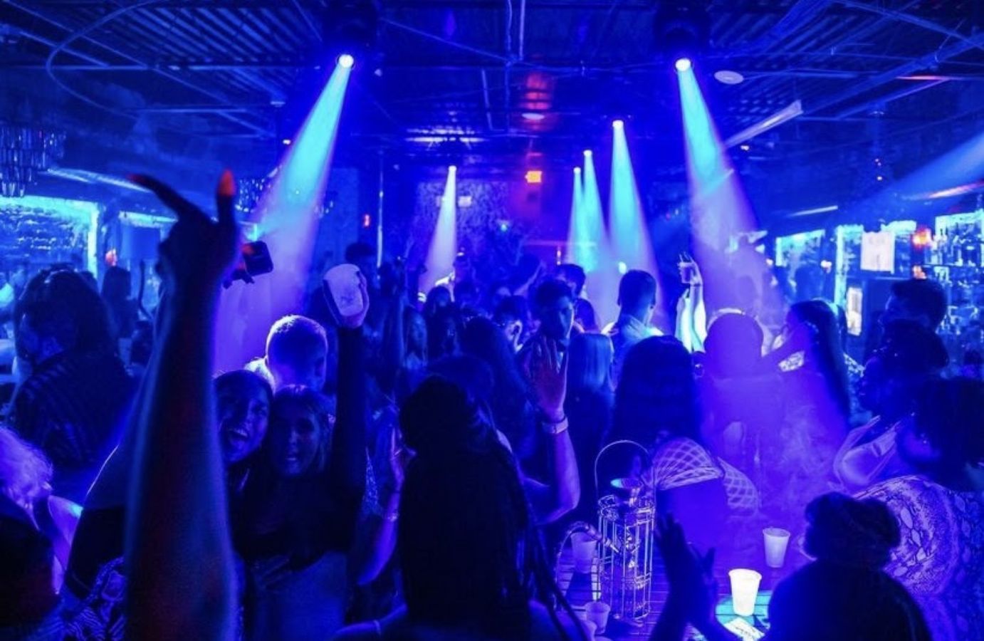 nightclub scene with many people