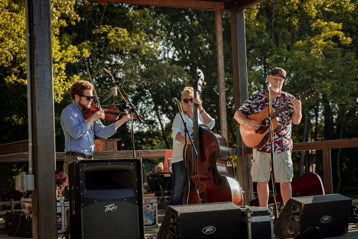 The musicians on stage