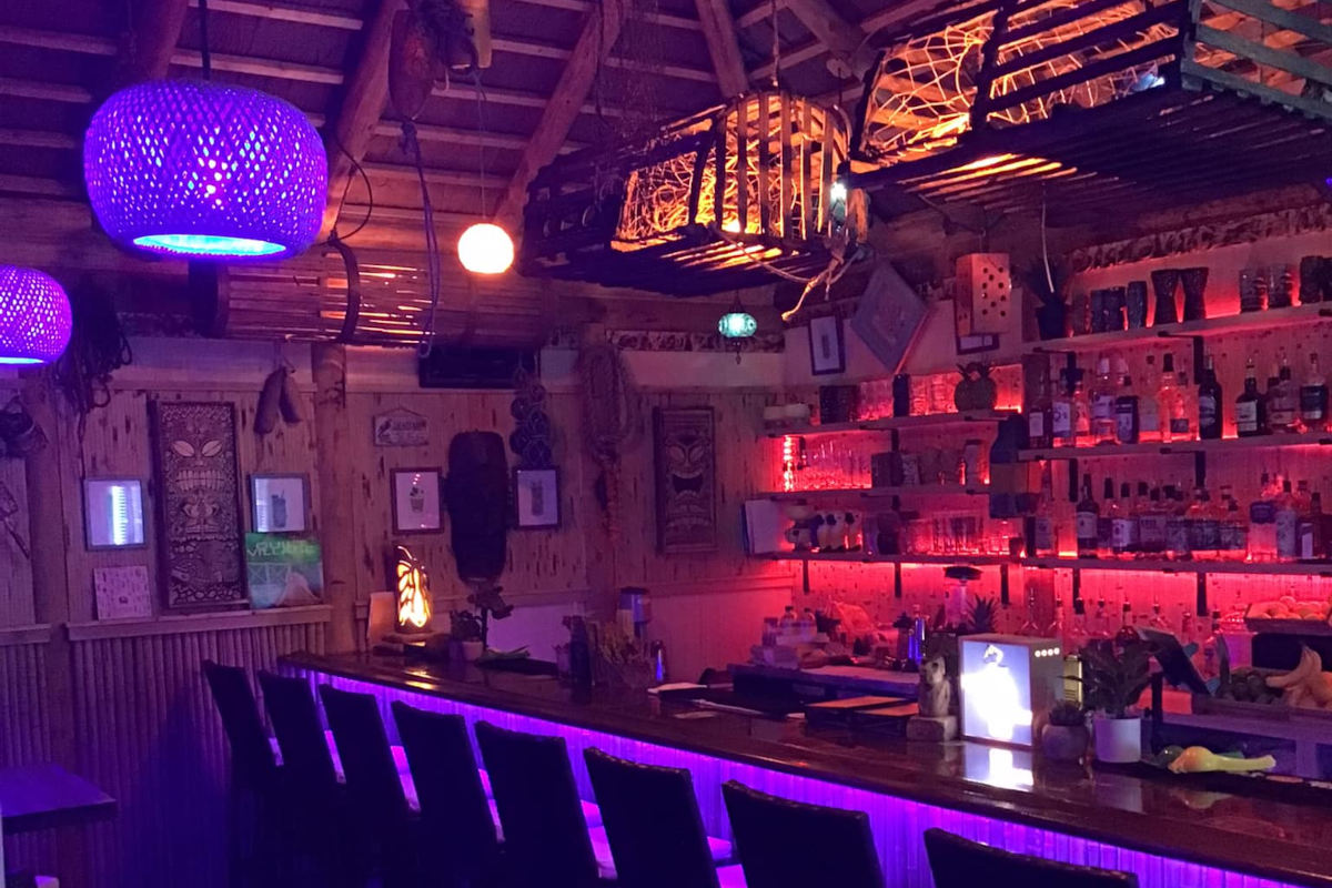 Bar with purple lights