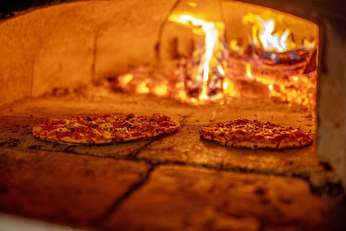 Pizza in wood oven