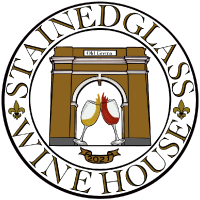 Stained Glass Wine House logo scroll