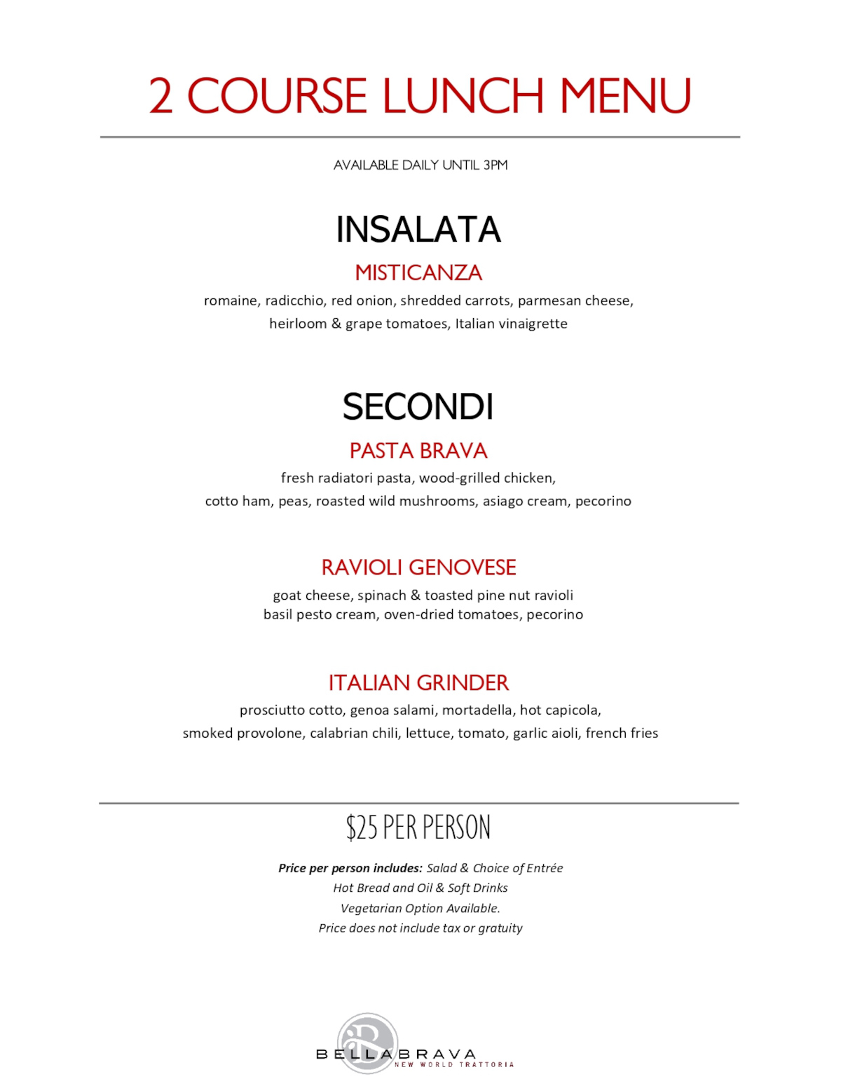 Group dining menu page 3