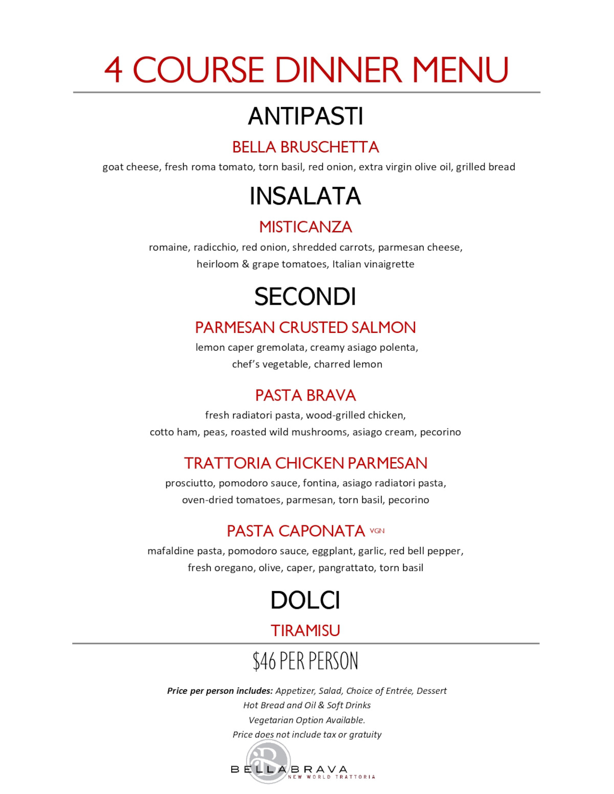 Group dining menu page 6