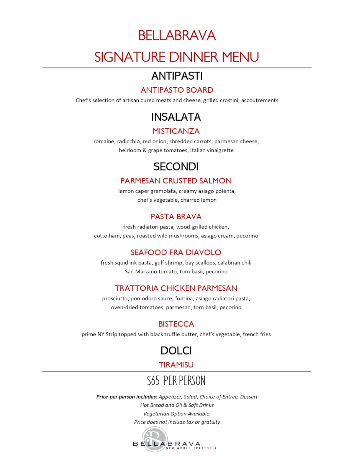 Group dining menu page 7