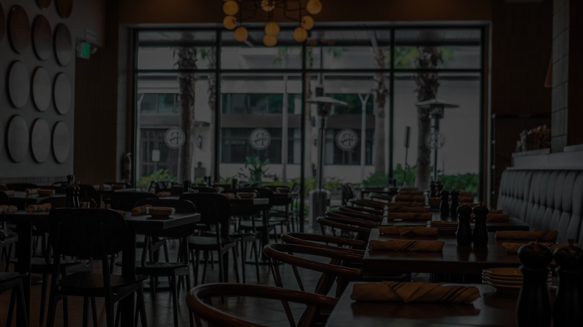 Restaurant interior, tables served