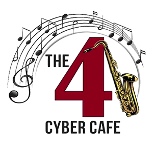 The 4 Cyber Cafe logo scroll