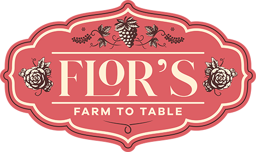 Flor's Farm to Table logo scroll