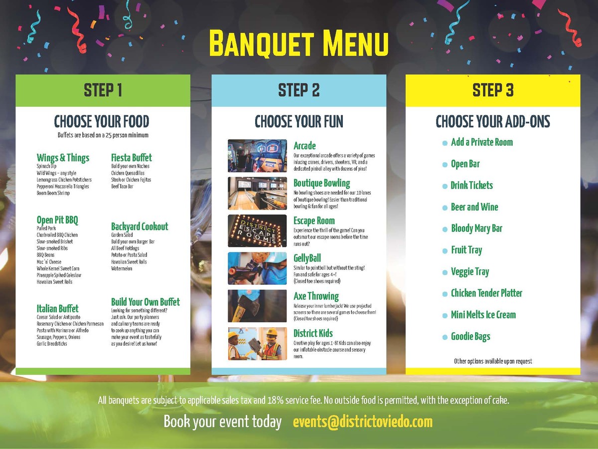 banquet menu