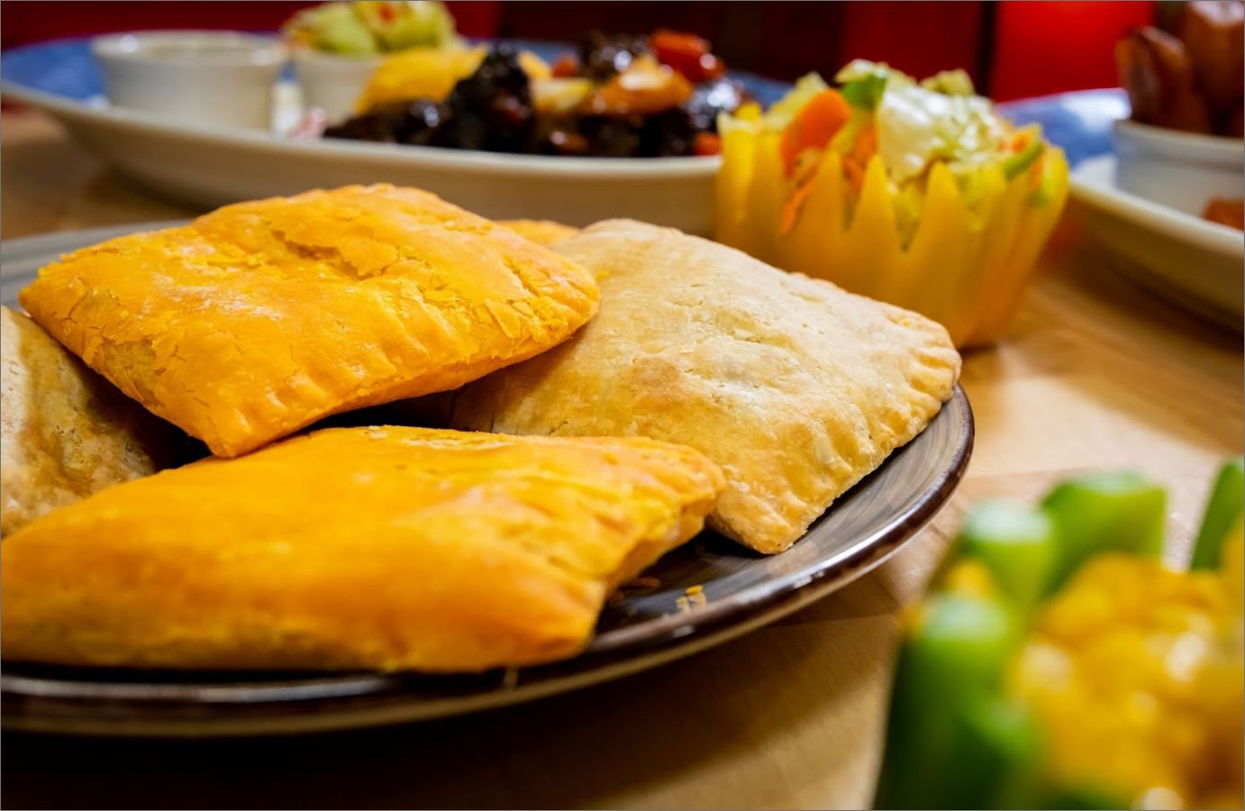Patties on a plate side view