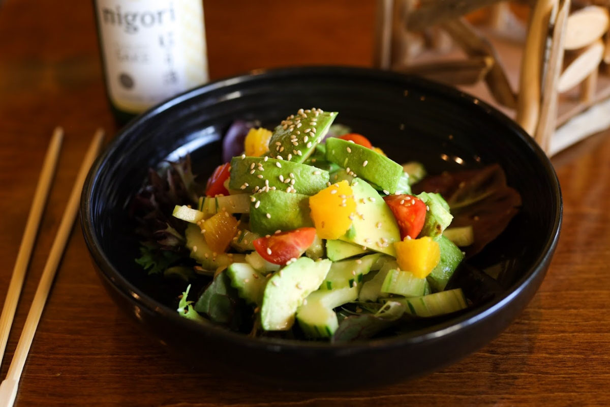 Avocado salad served