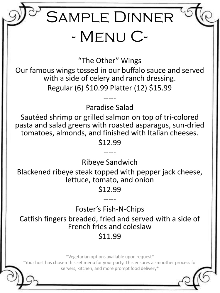 Walt's Pub & Grill - Food Menu