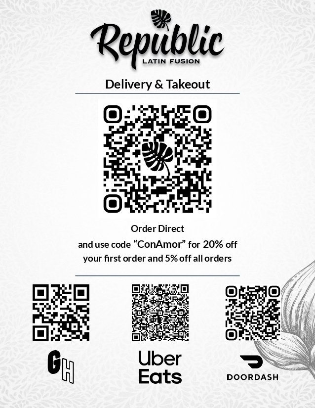 Delivery & Takeout QR codes flyer