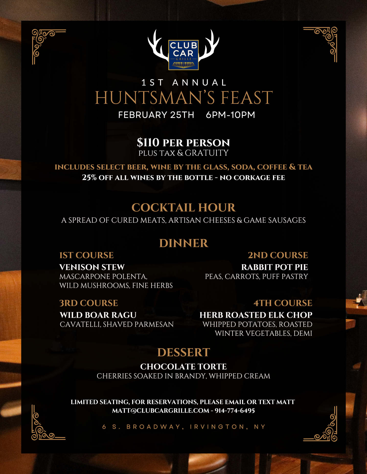 1st Annual Huntsman's Feast - February 25th