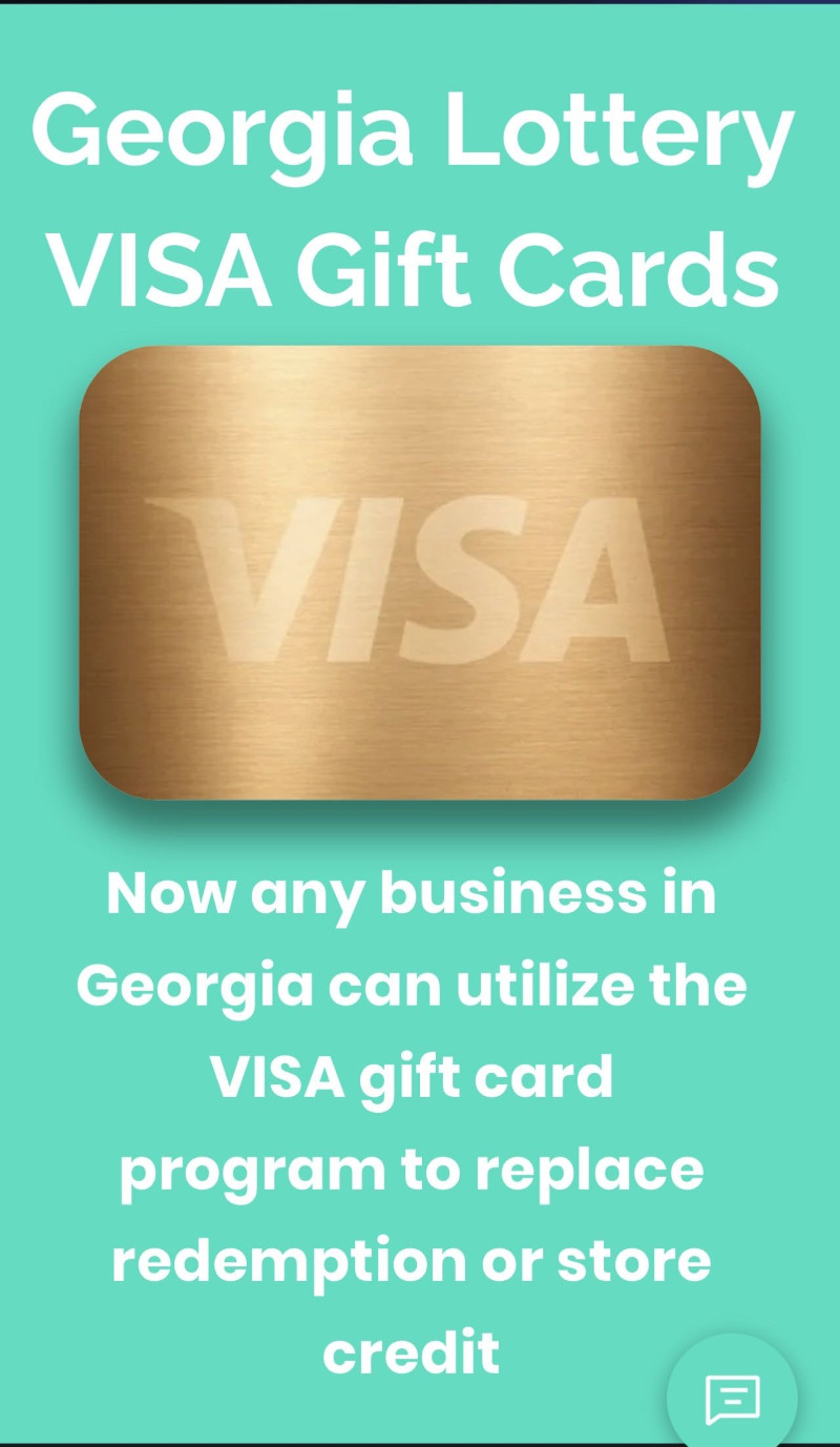 Georgia Lottery VISA Gift Cards poster