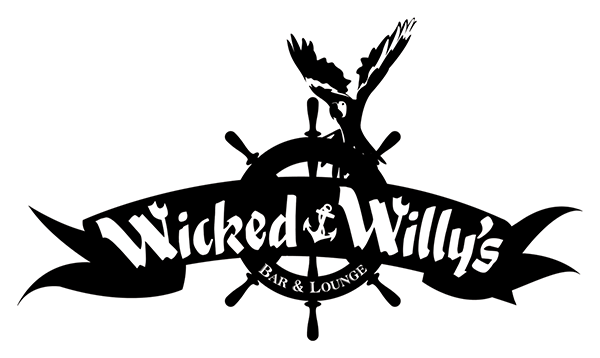 Wicked Willy's logo scroll