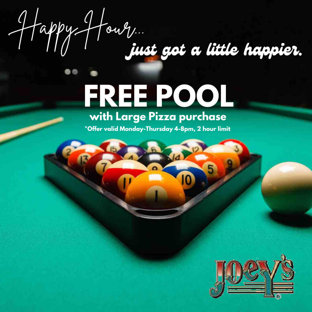 Happy Hour pool promo flyer