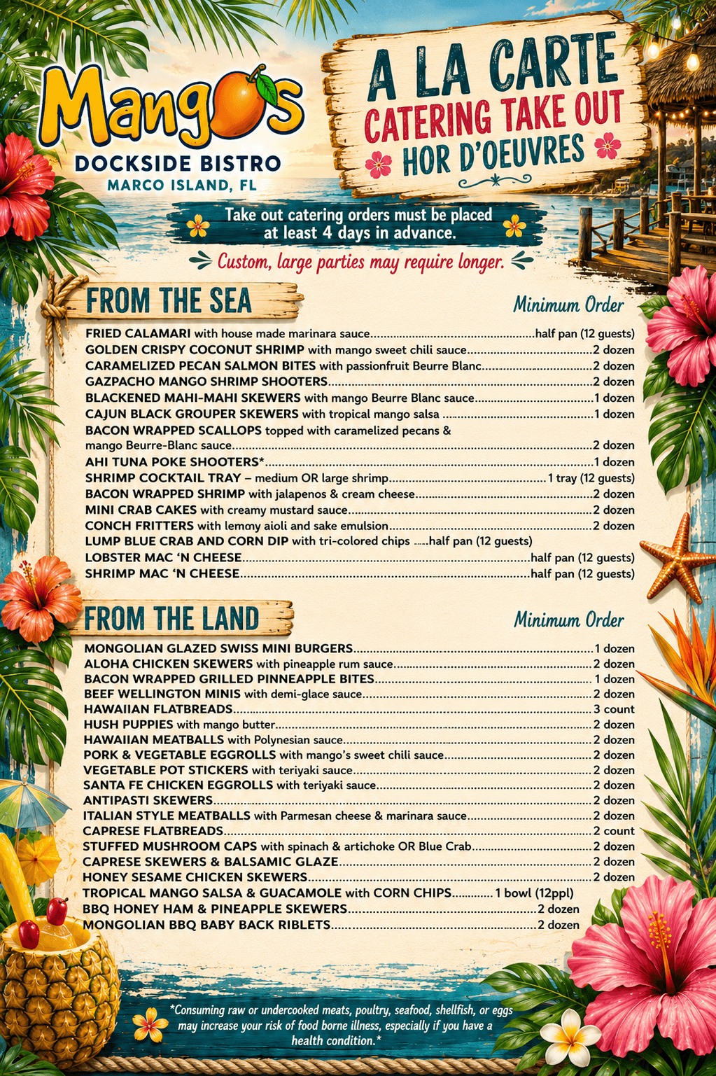 A La Carte Hor D'Oeuvres menu
