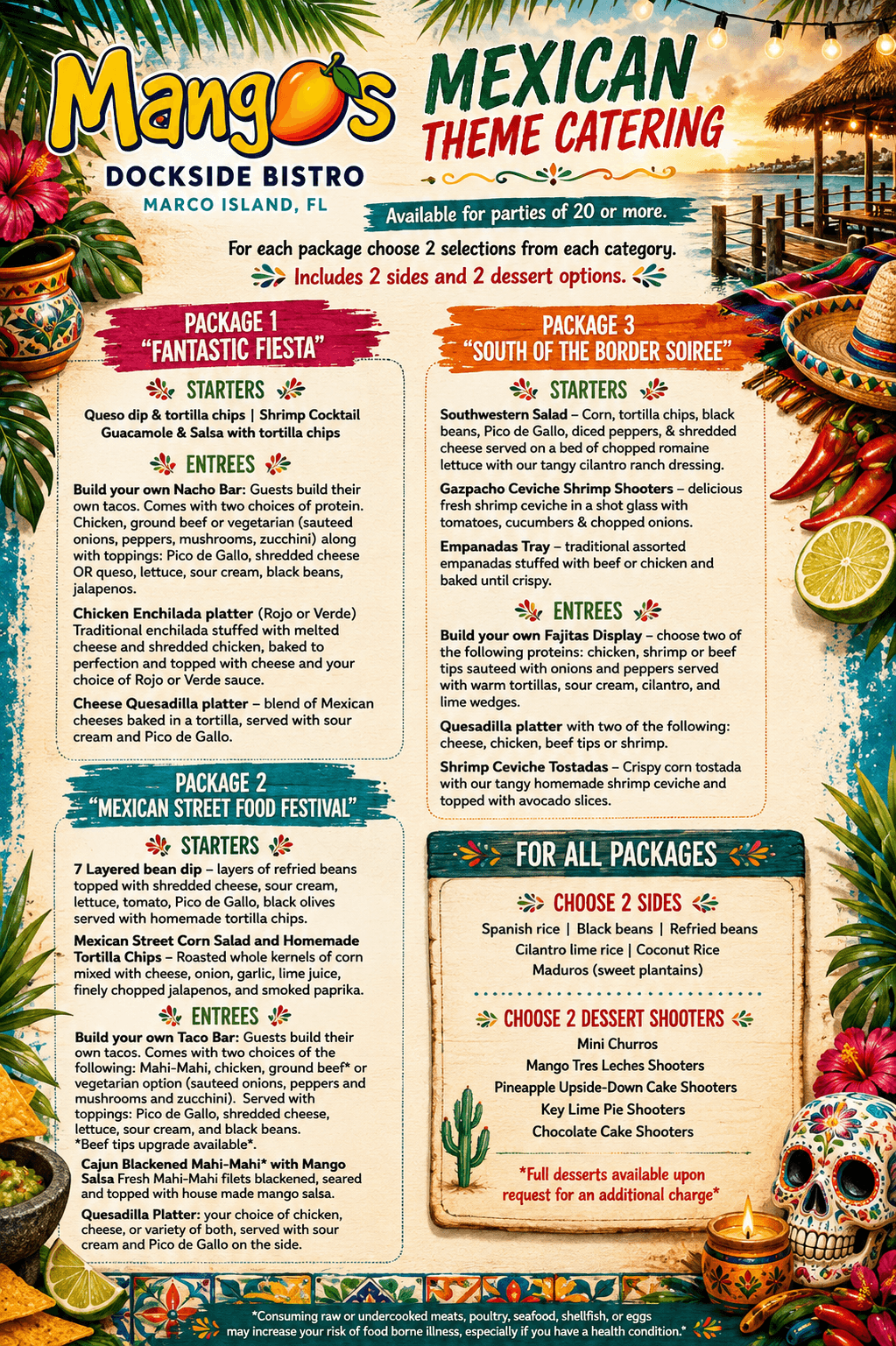 Mexican Theme Catering menu