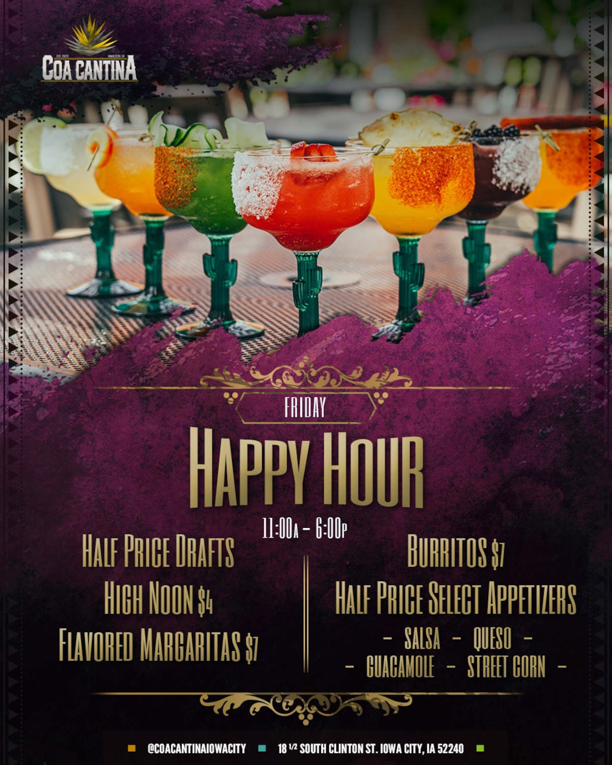 Friday Happy Hour 11am - 6pm poster
