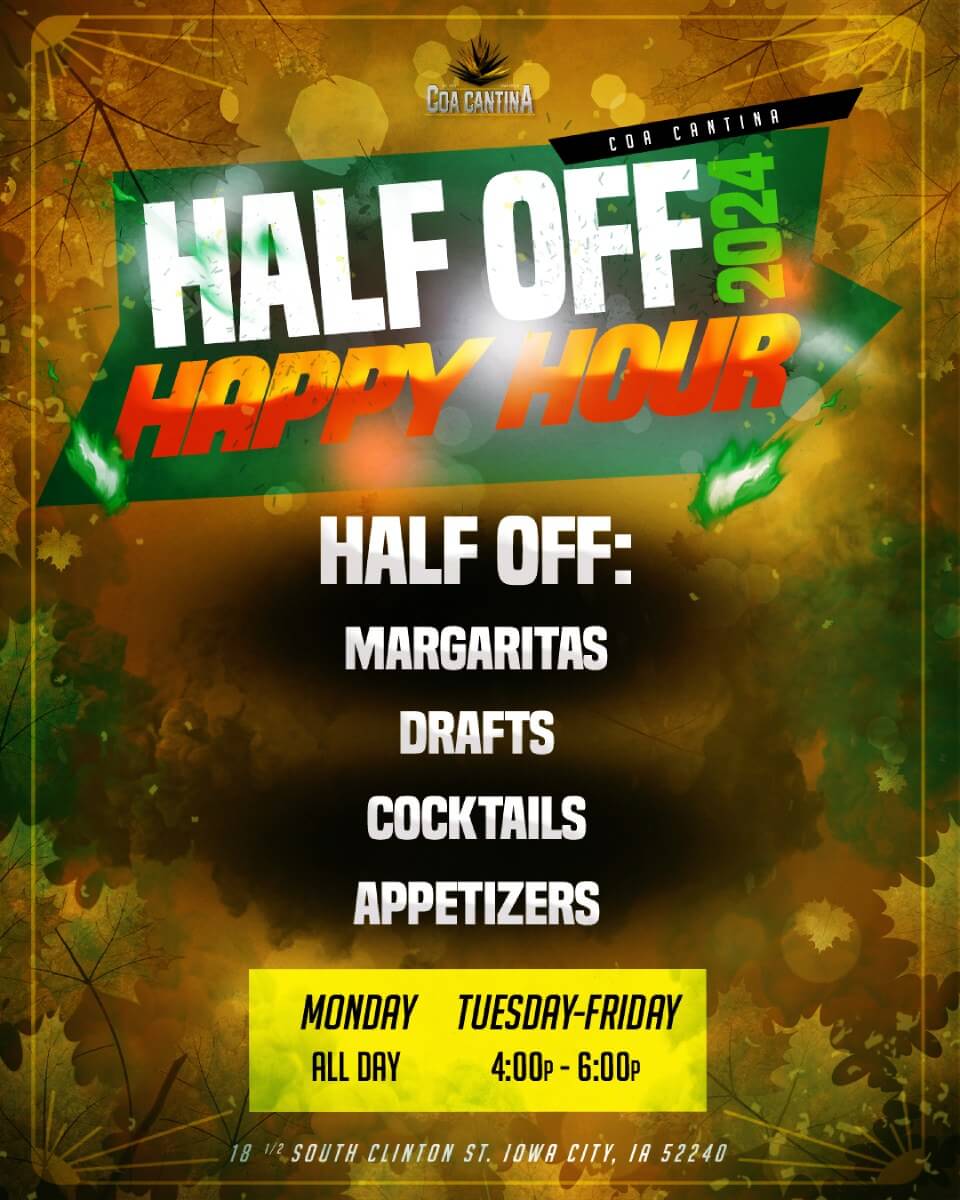 Half Off 2024 Happy Hour poster