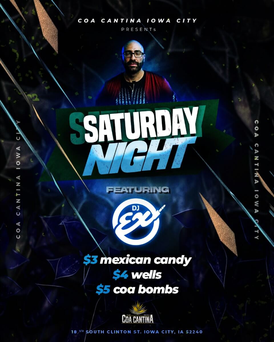 Saturday Night featuring DJ ex poster