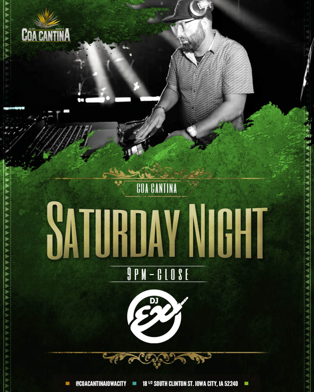 Saturday Night 9pm -close DJ ex poster