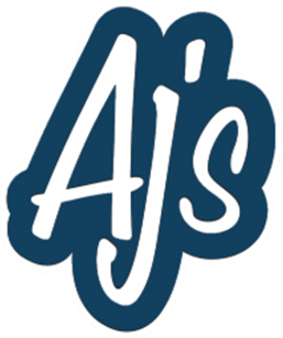 Aj's Seafood and Oyster Bar logo scroll