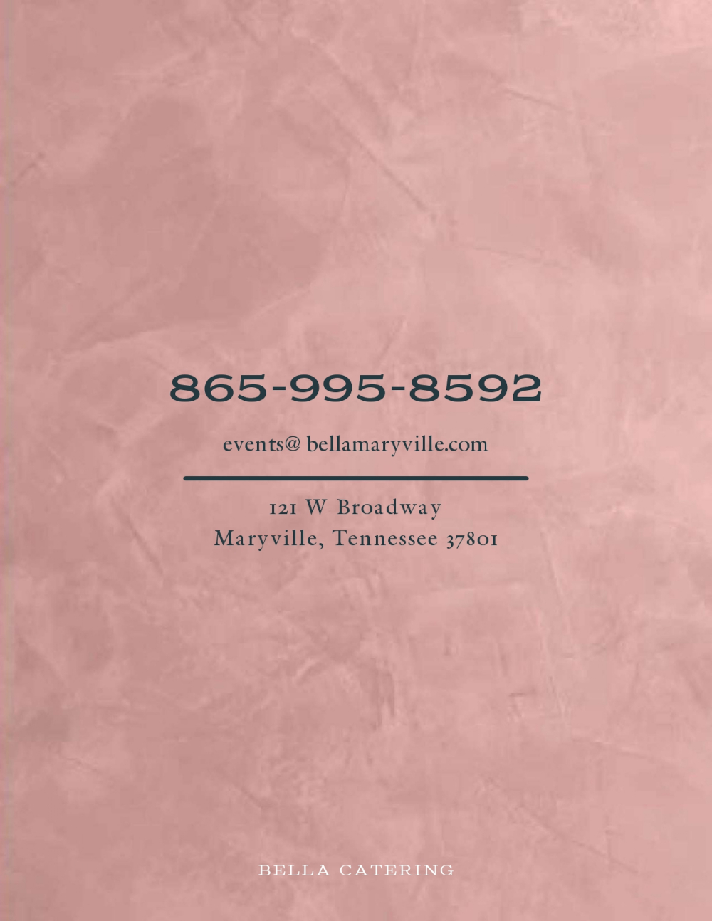 865-995-8592 events@bellamaryville.com, 121 W Broadway, Maryville, Tennessee 37801