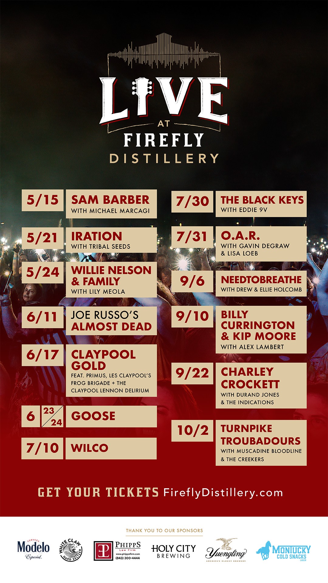 Live at Firefly Distillery Concert Calendar