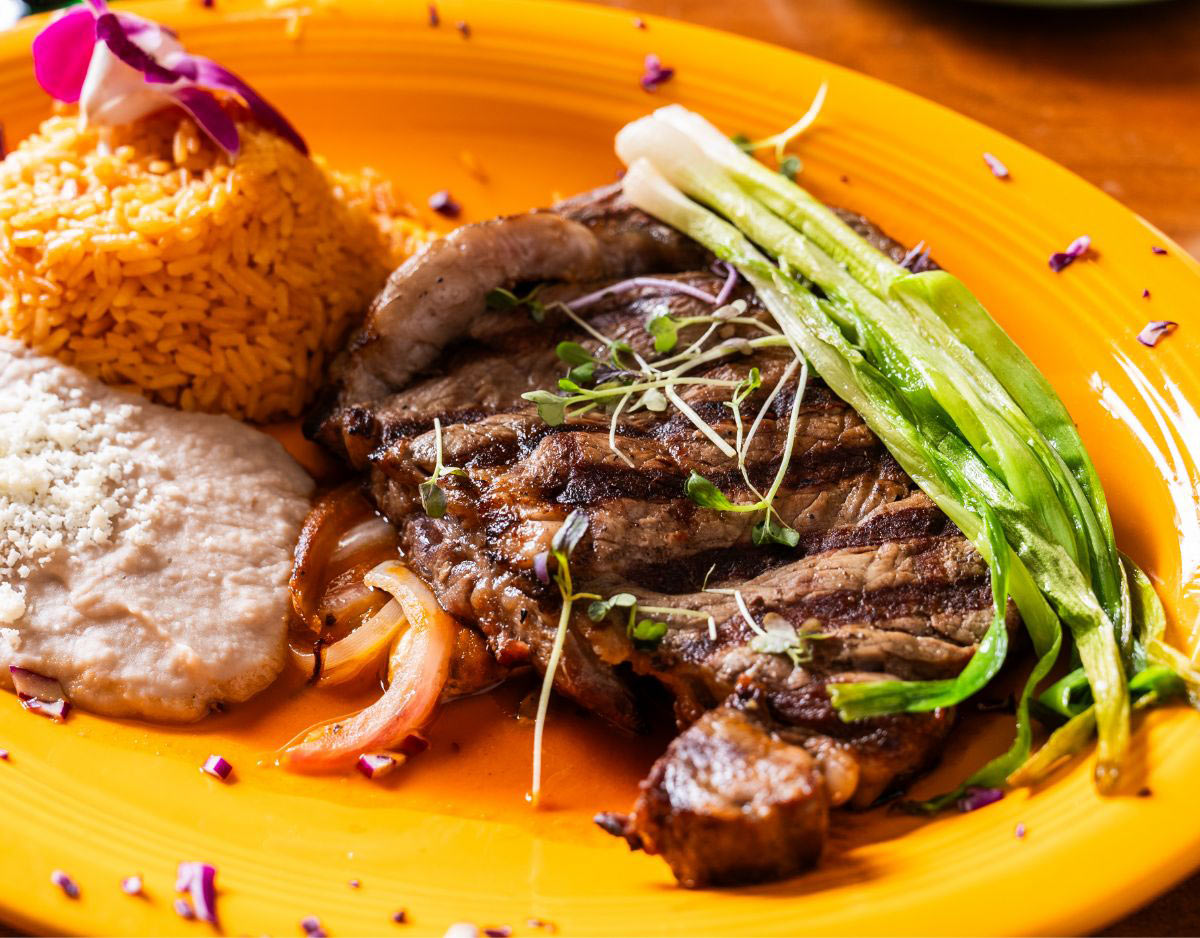 Churrasco, served on the plate