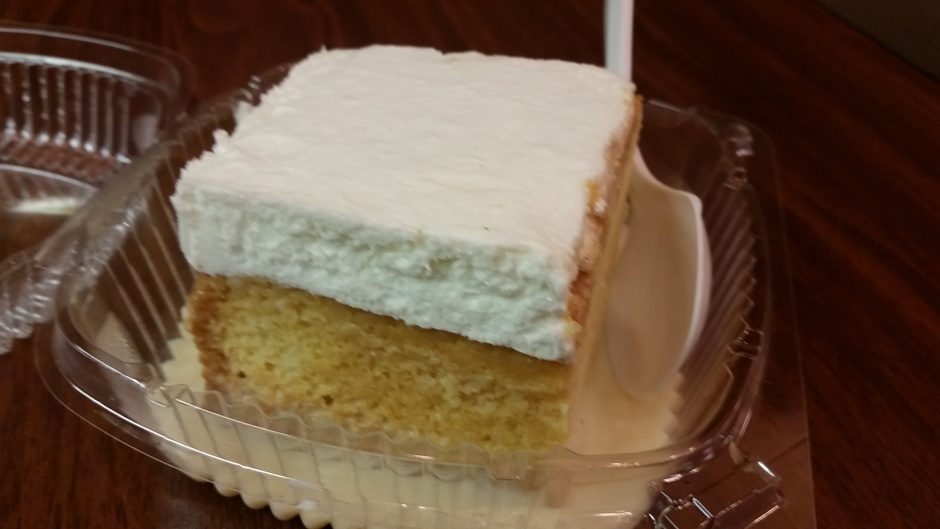 Tres Leches cake was an amazing dessert.