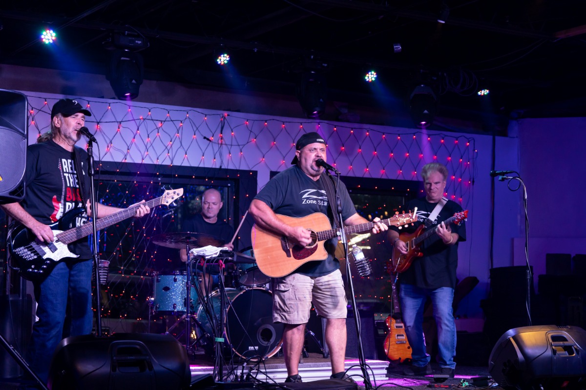 Band performing on the stage