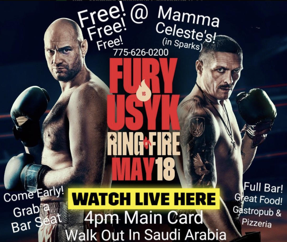 Fury vs Usyk ring of fire flyer