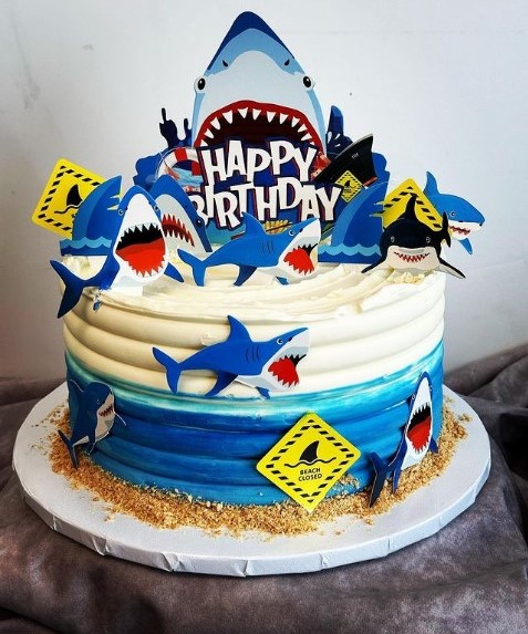 shark birthday cake
