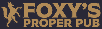 Foxy's Proper Pub logo scroll - Homepage