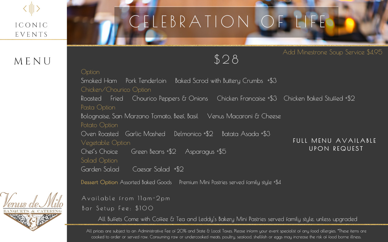 Celebration of Life Menu page 2