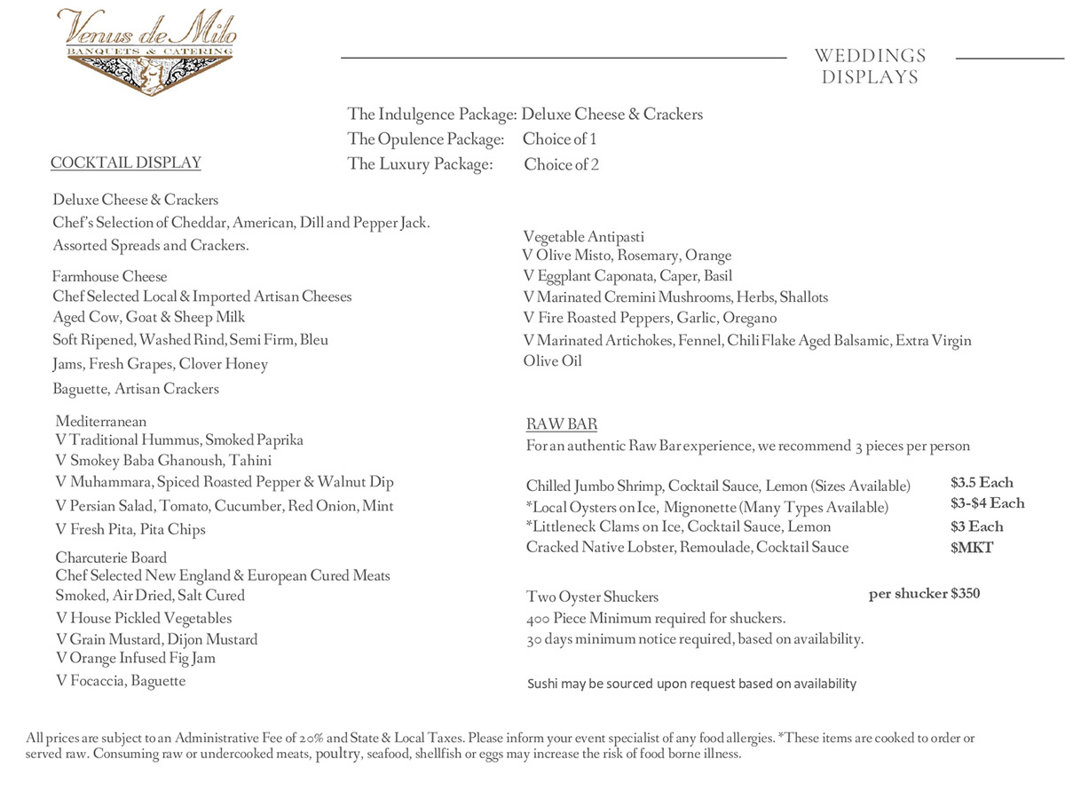 Wedding menu page 4